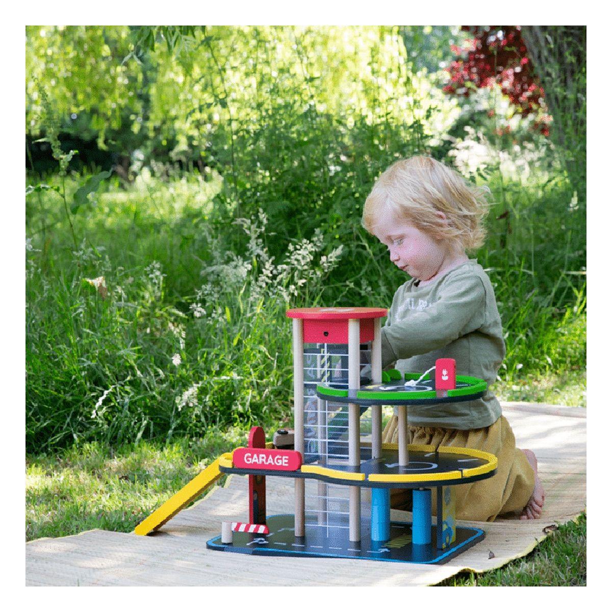 Pista de Autos Garage de Madera Classic World-2