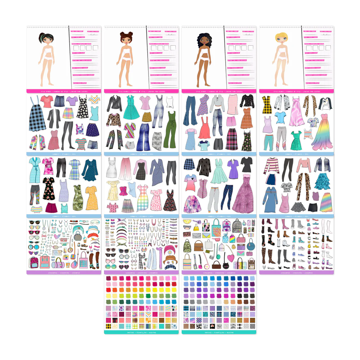 Cuaderno para Diseñar con Stickers Fashion Angels-2