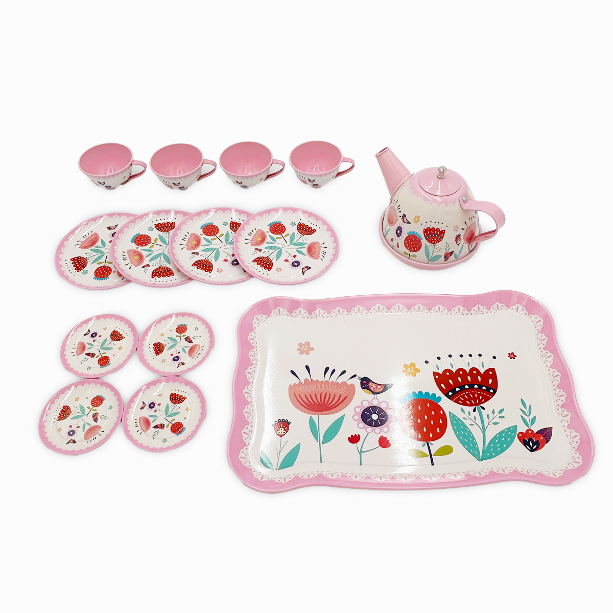 Juego de Té Boutique Rosado 15pcs-2