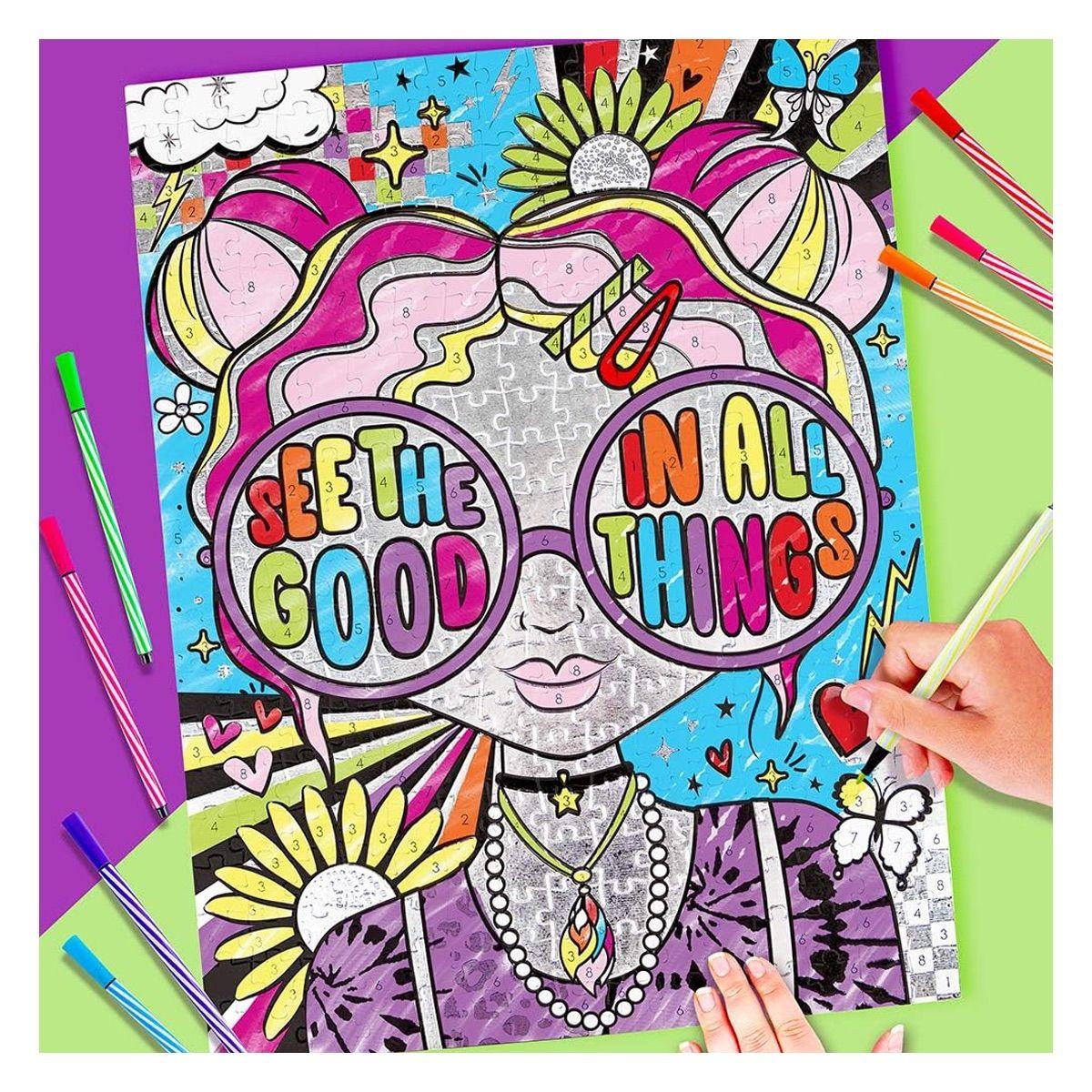 Puzzle para Colorear por Números Moda Fashion Angels-3