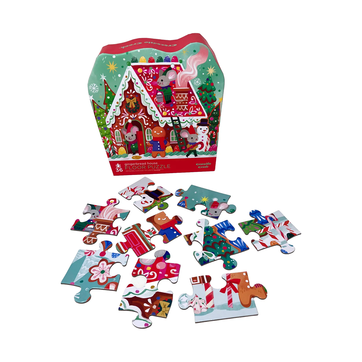Puzzle Navideño Casa de Jengibre 36pcs Crocodile Creek-2