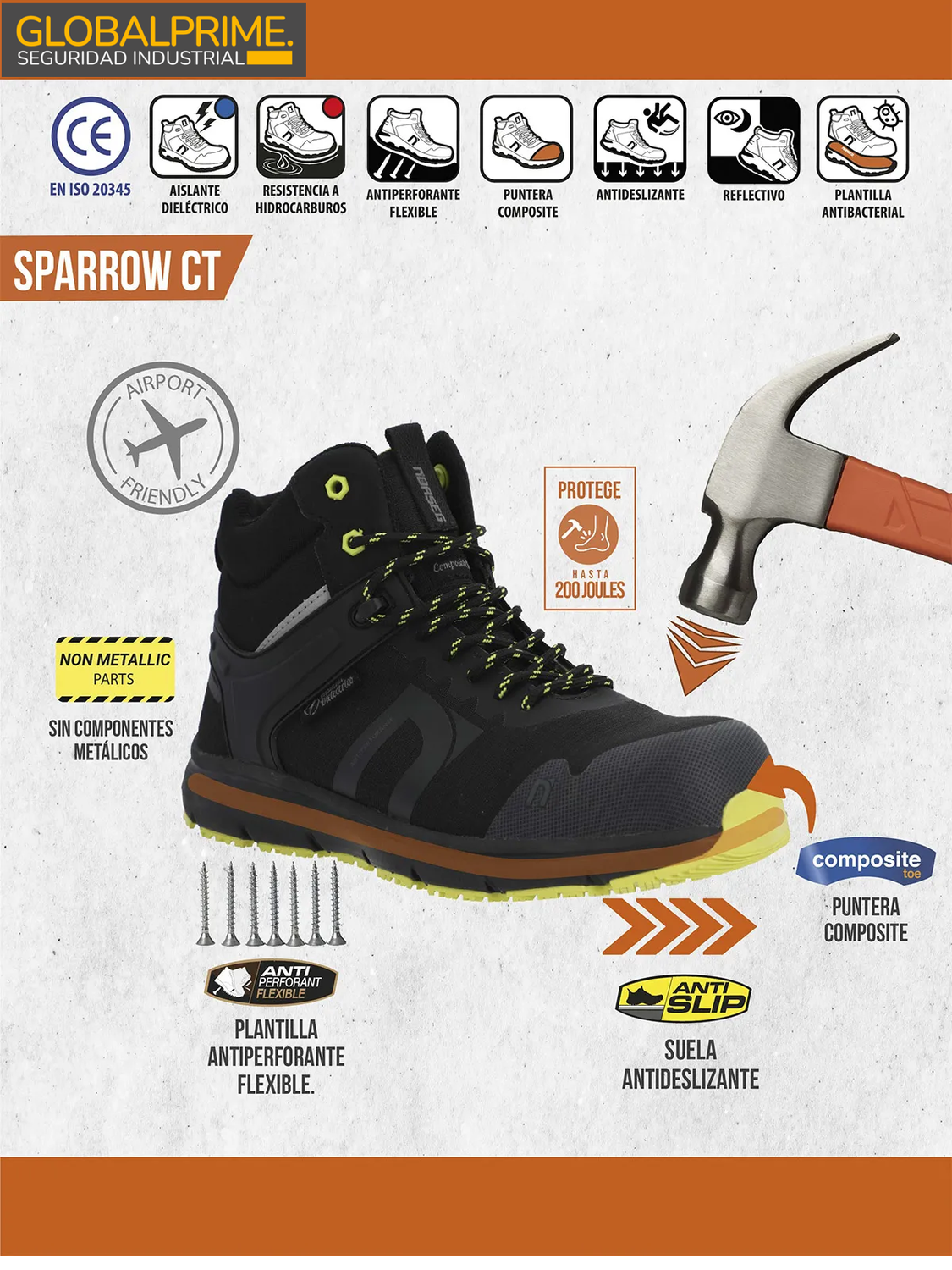 Botin de seguridad Sparrow CT-6