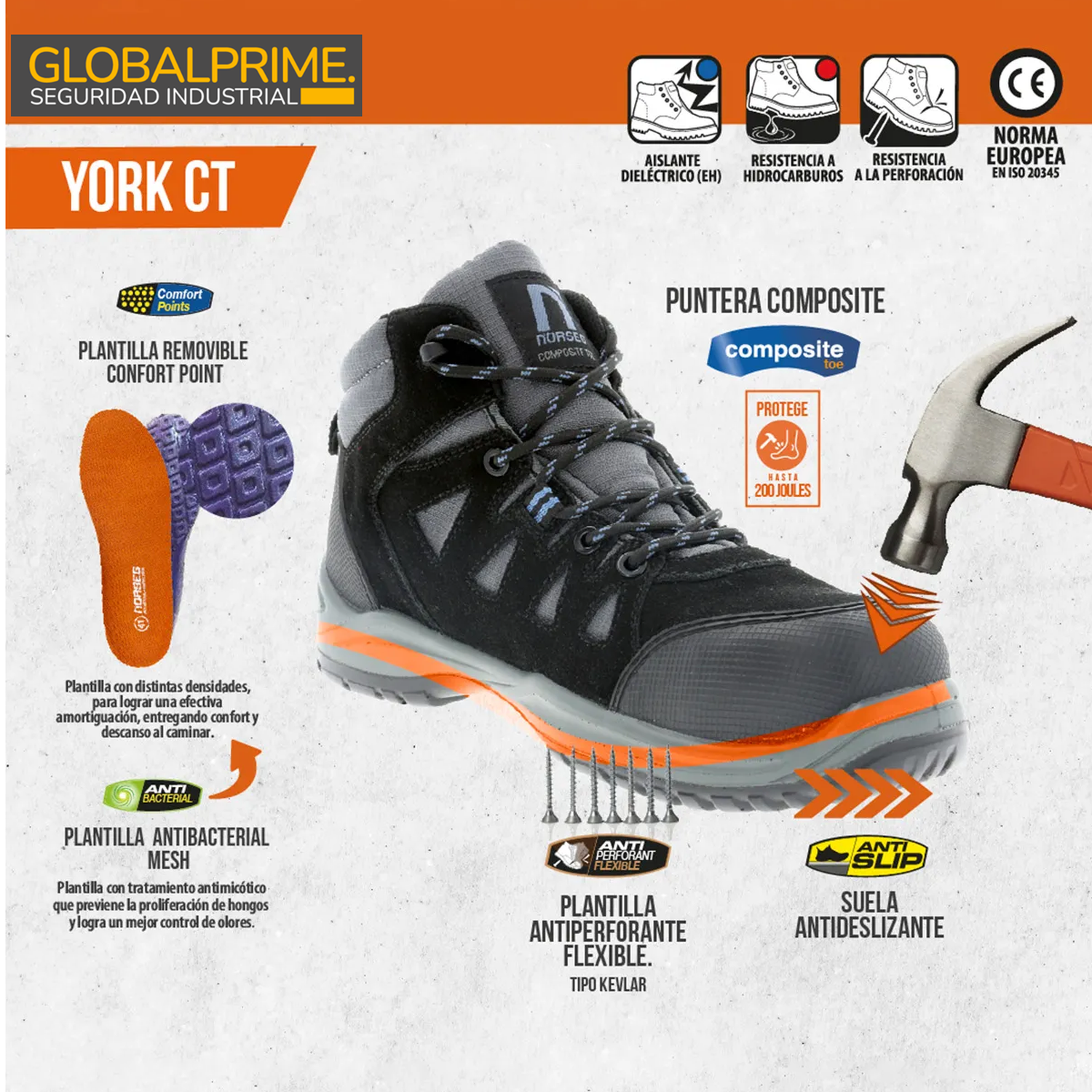 Botín de seguridad York CT-6