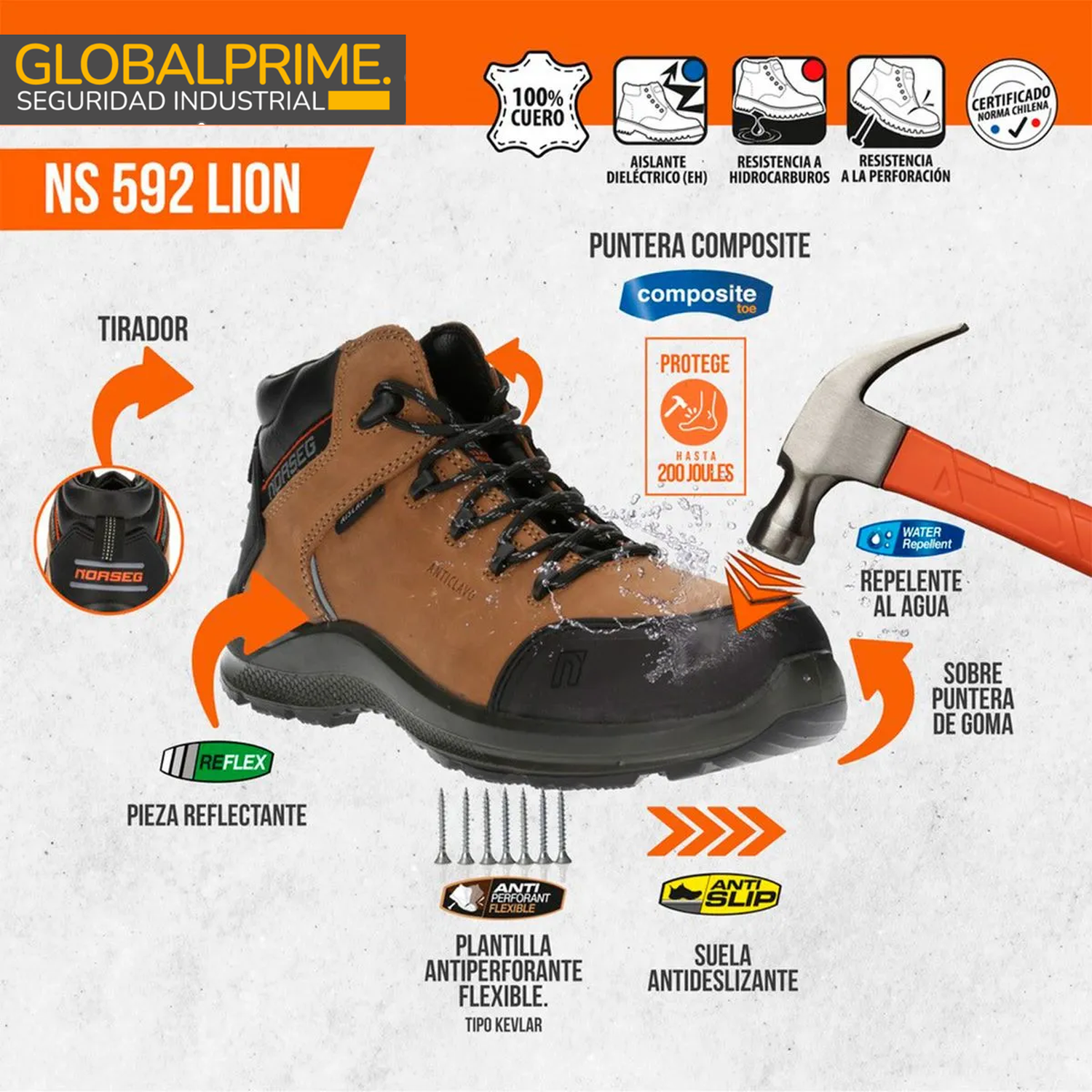 Botín de Seguridad NS-592 Lion-5