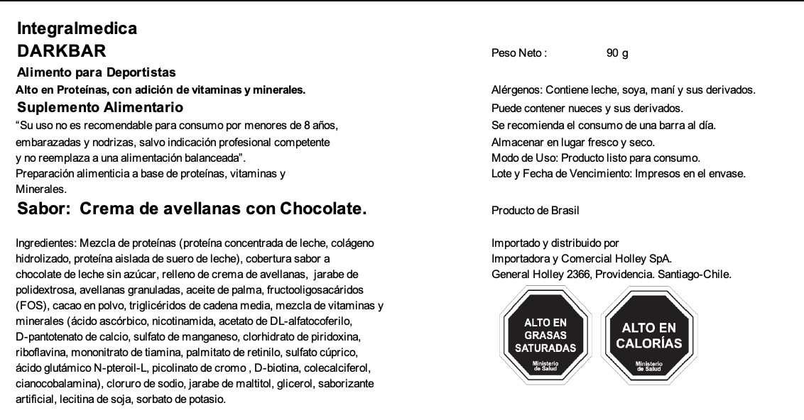 Barra de proteina Darkness - Cookies & Cream con nibs de cacao (8 unidades)-3