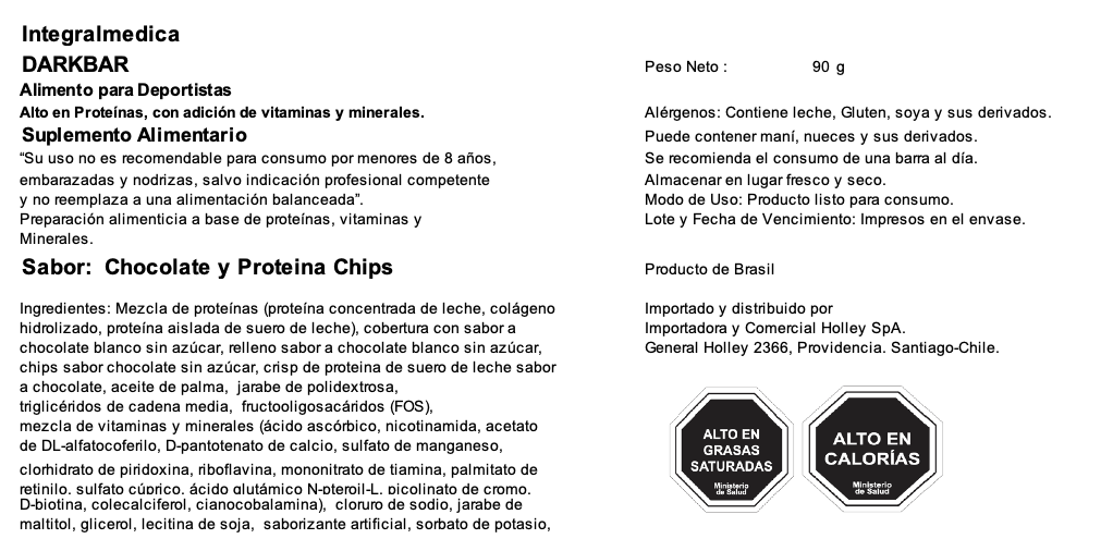 Barra de proteina Darkness - Helado Chocolate Chips (8 unidades)-3