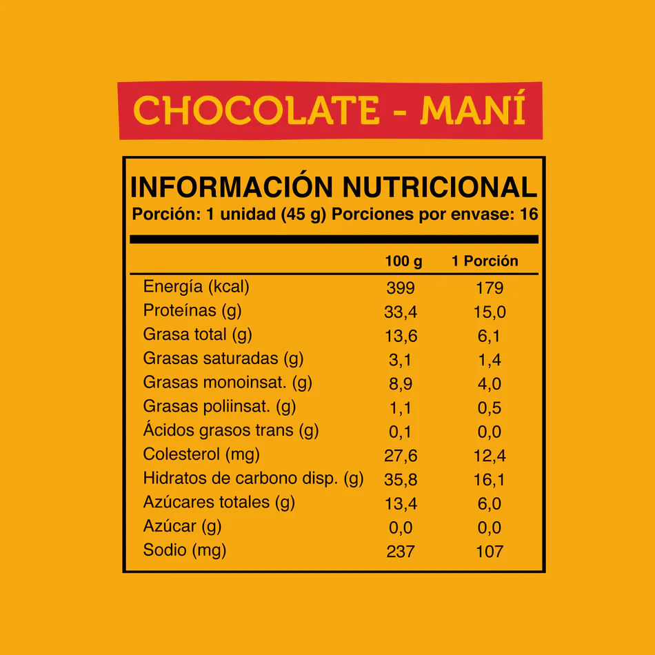 Barras de proteina Wild Protein - Chocolate Maní (16 unidades)-4