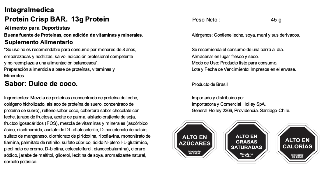 Barra de proteina Integralmedica - Dulce de coco (12 unidades)-5