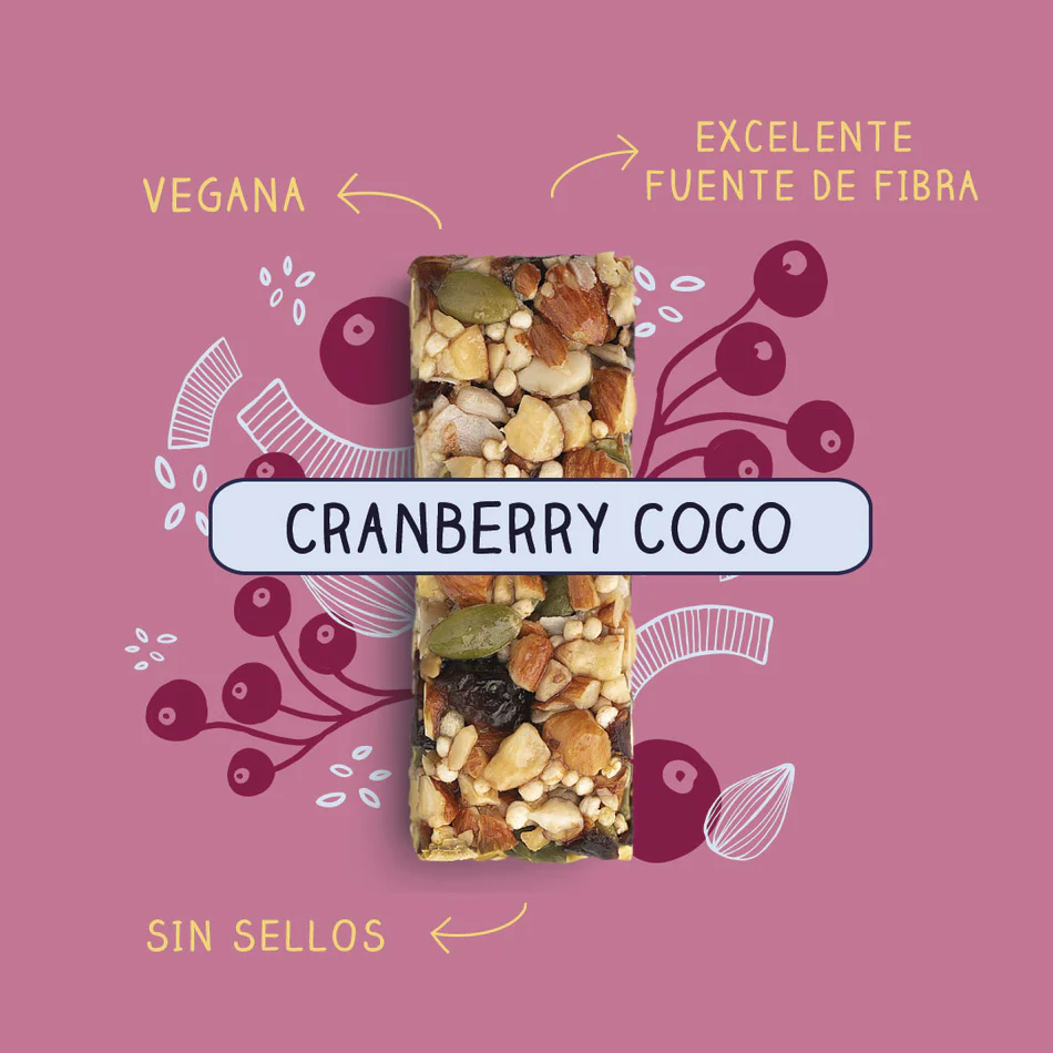 Barra de cereal Wild Soul bar - Almendra Cranberry Coco (16 unidades)-2
