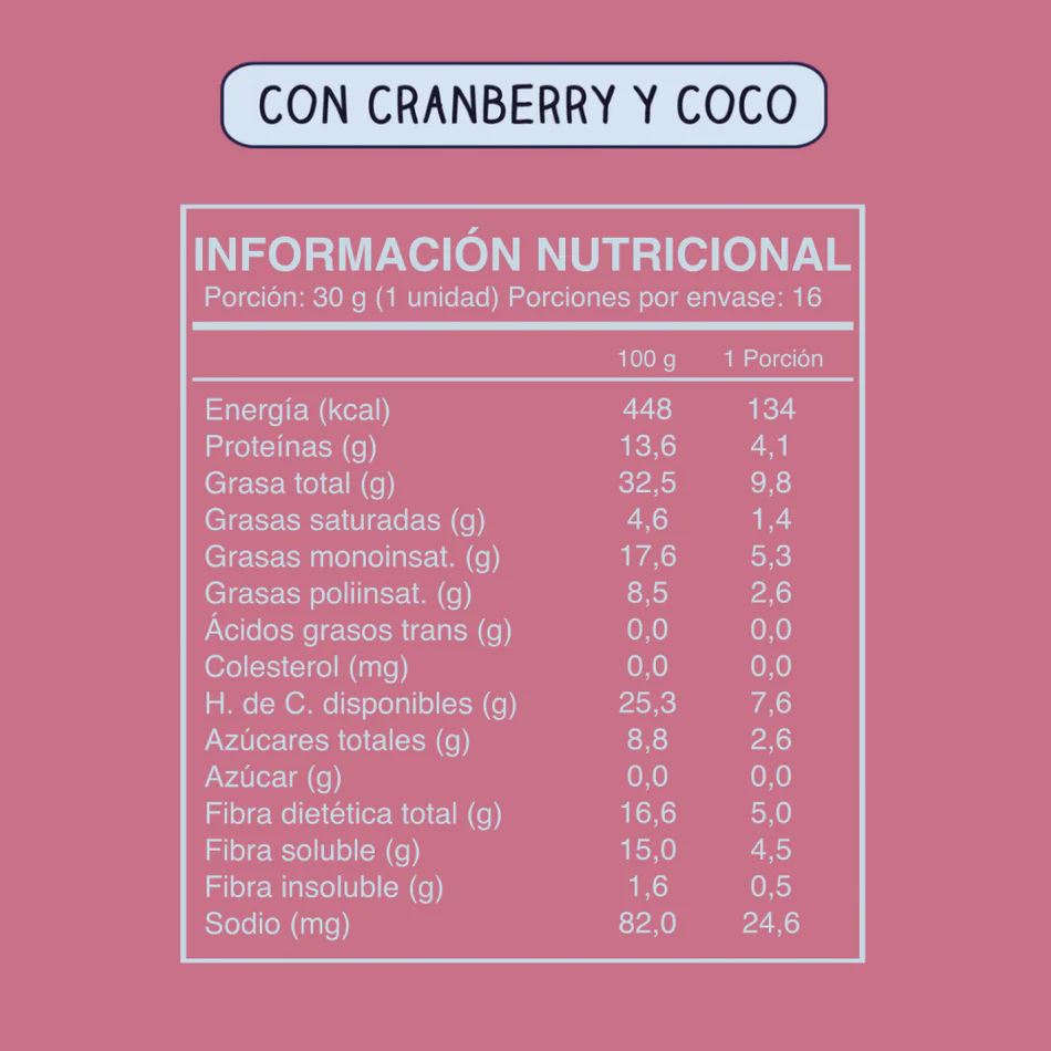 Barra de cereal Wild Soul bar - Almendra Cranberry Coco (16 unidades)-3