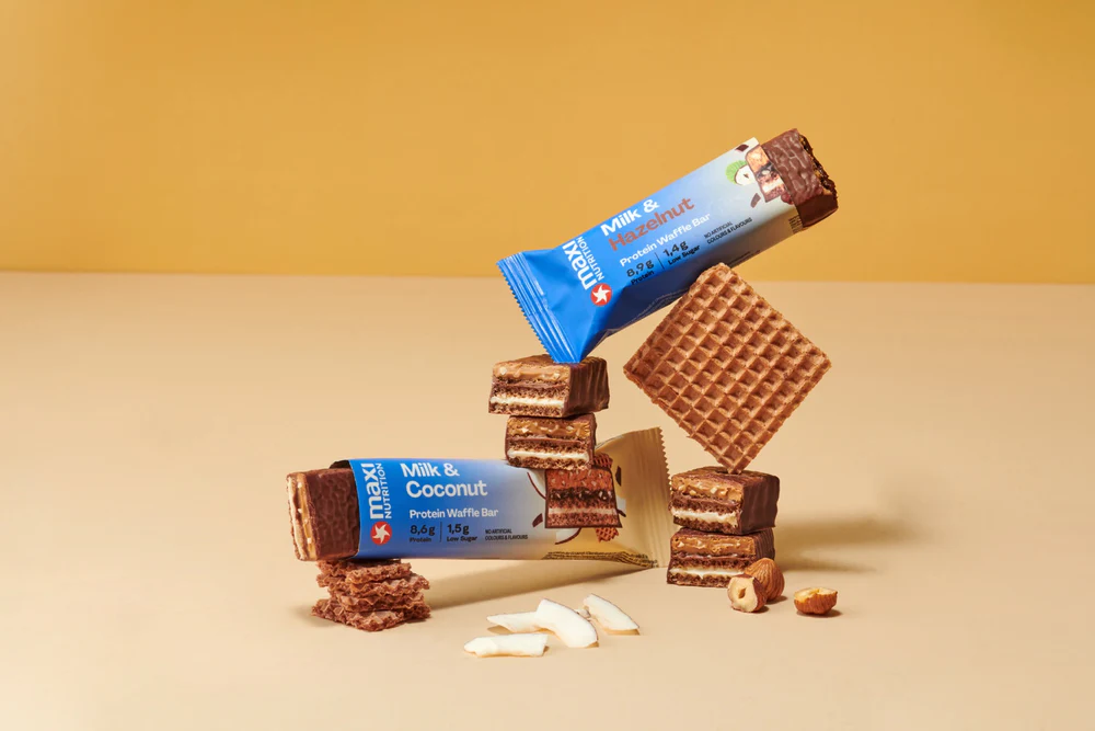 Barra de proteina Maxi Nutrition - Waffle Milk & Coconut (12 unidades)-3