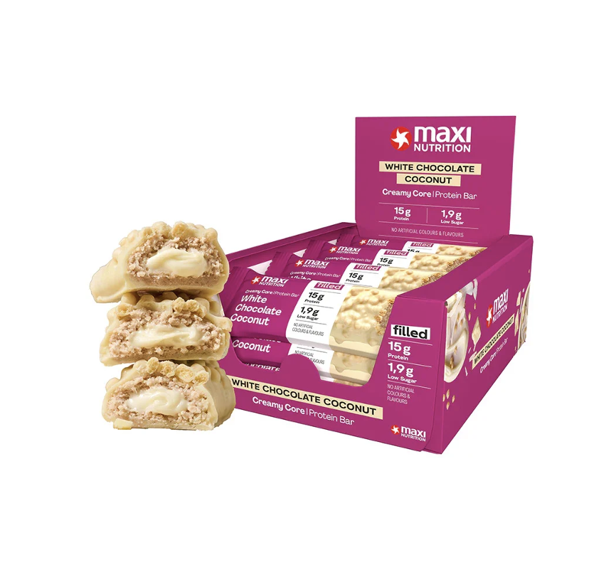 Barra de proteina Maxi Nutrition - White Chocolate Coconut (12 unidades)-0