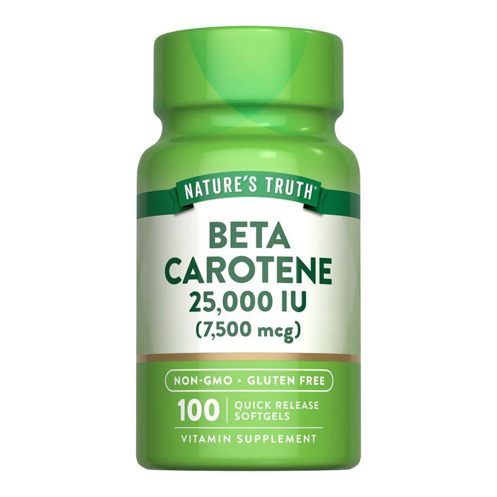 Betacaroteno 25.000 UI Natures Truth - Betacarotene 7.500 mcg (100 cápsulas)-0