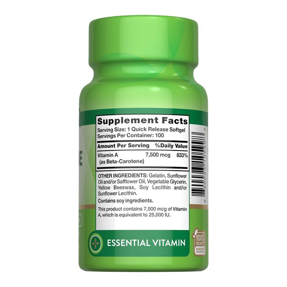 Betacaroteno 25.000 UI Natures Truth - Betacarotene 7.500 mcg (100 cápsulas)-5