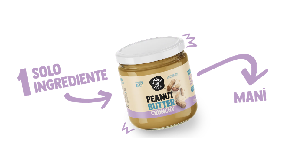 Mantequilla de mani Underfive - Peanut Butter Crunchy 460gr-2