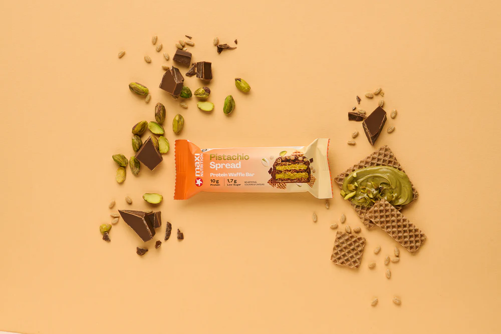 Barra de proteina Maxi Nutrition - Waffle Pistacho Spread (12 unidades)-4