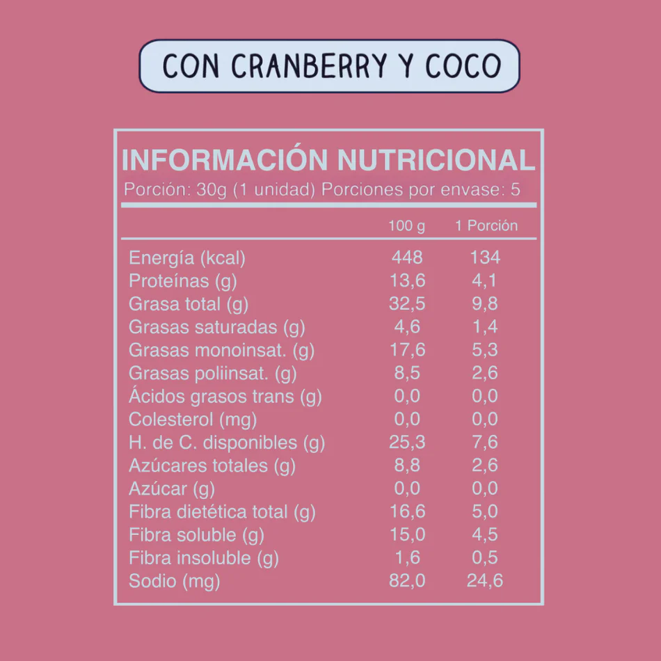 Barra de cereal Wild Soul bar - Almendra Cranberry Coco (5 unidades)-3