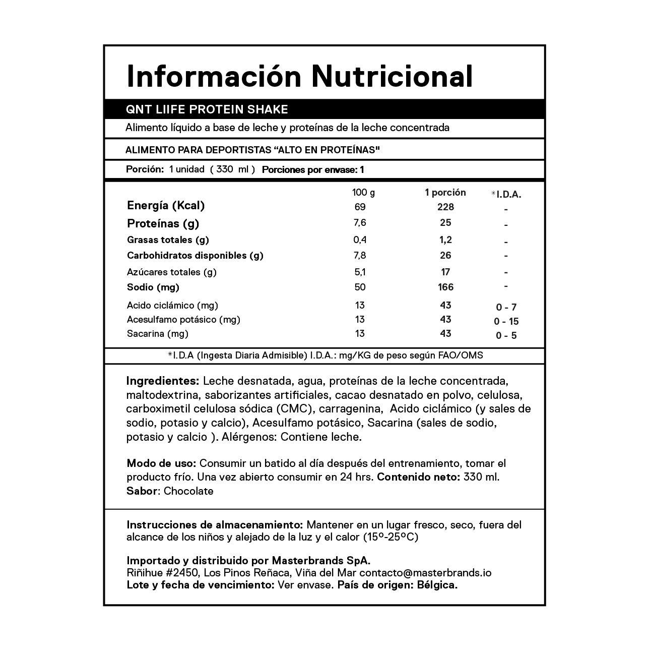 Batido de proteina QNT - Chocolate 330 ml (12 unidades)-3