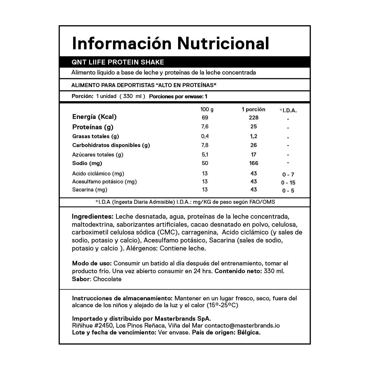 Batido de proteina QNT - Chocolate 330 ml (12 unidades)-3