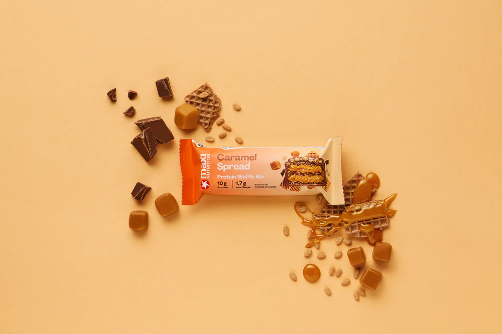 Barra de proteina Maxi Nutrition  Waffle Caramel Spread (12 unidades)-3