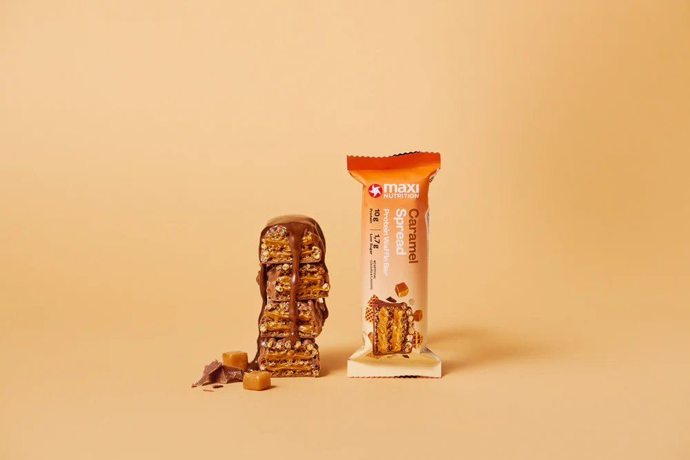Barra de proteina Maxi Nutrition  Waffle Caramel Spread (12 unidades)-4