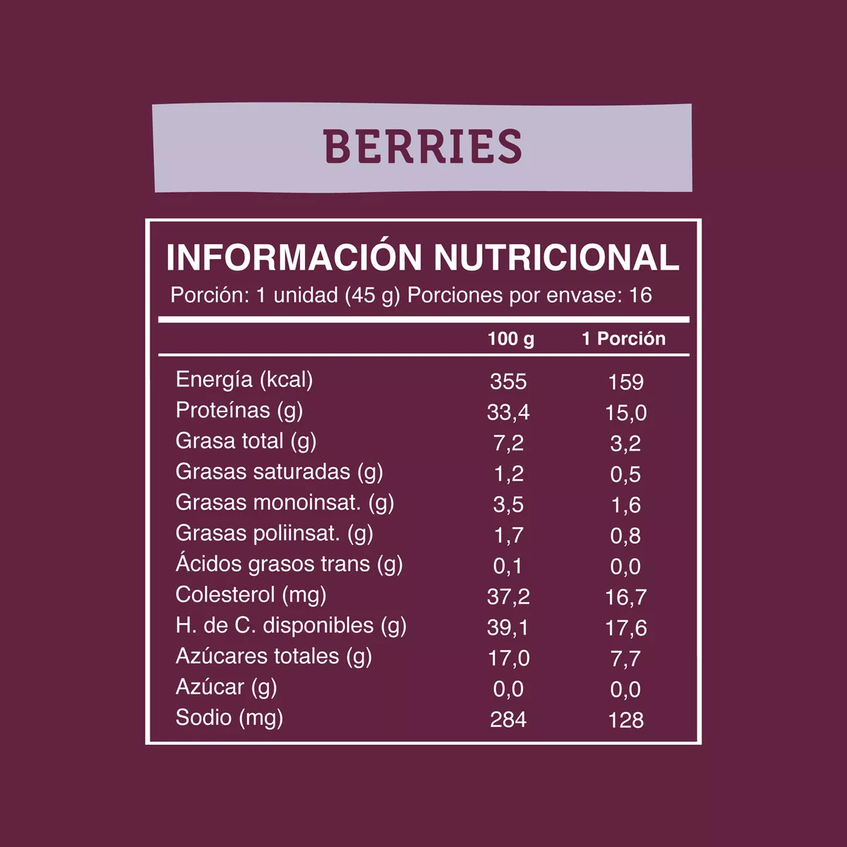 Barras de proteina Wild Protein - Berries (16 unidades)-2