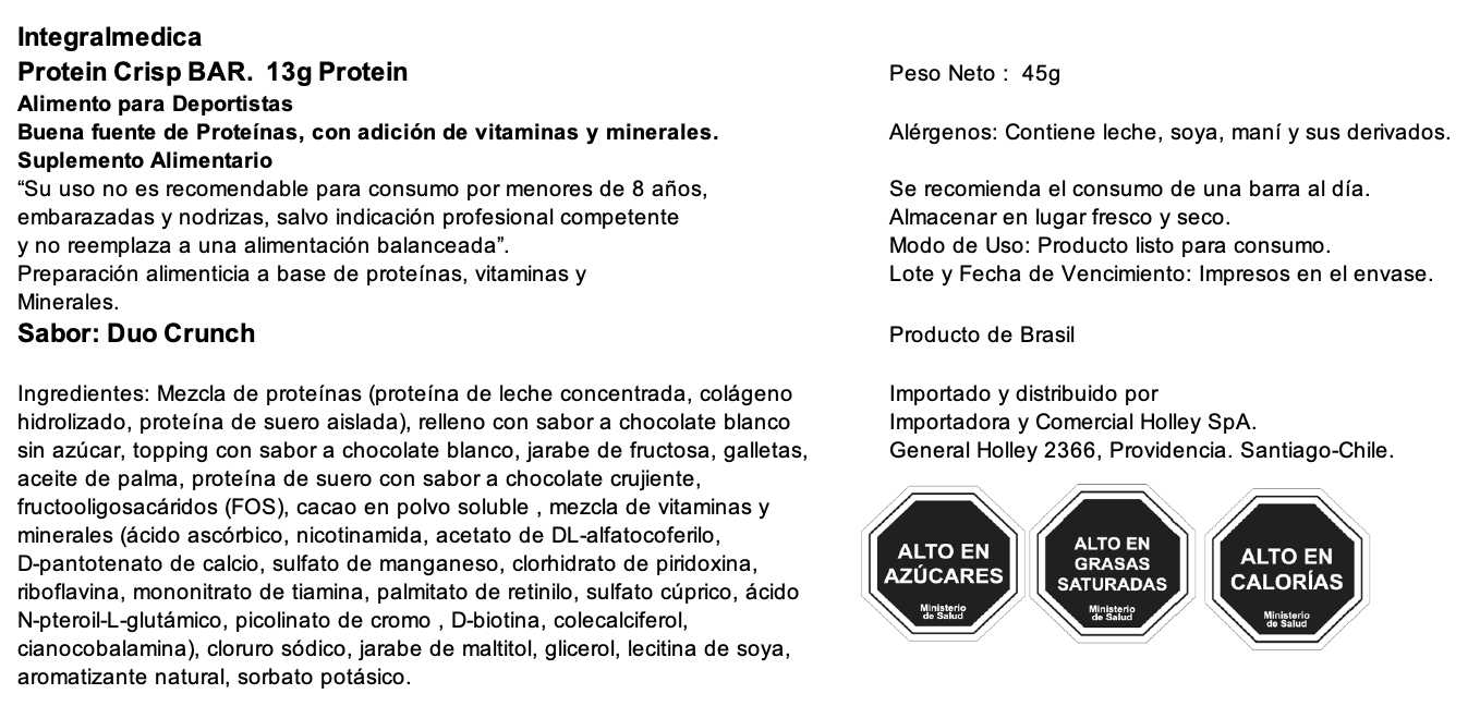 Barra de proteina Integralmedica - Duo Crunch (12 unidades)-5