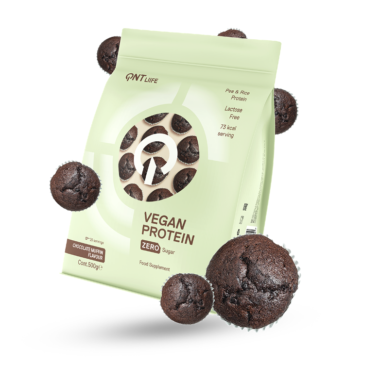 Proteina en polvo QNT - Vegan Protein Chocolate Muffin 500 gr-0