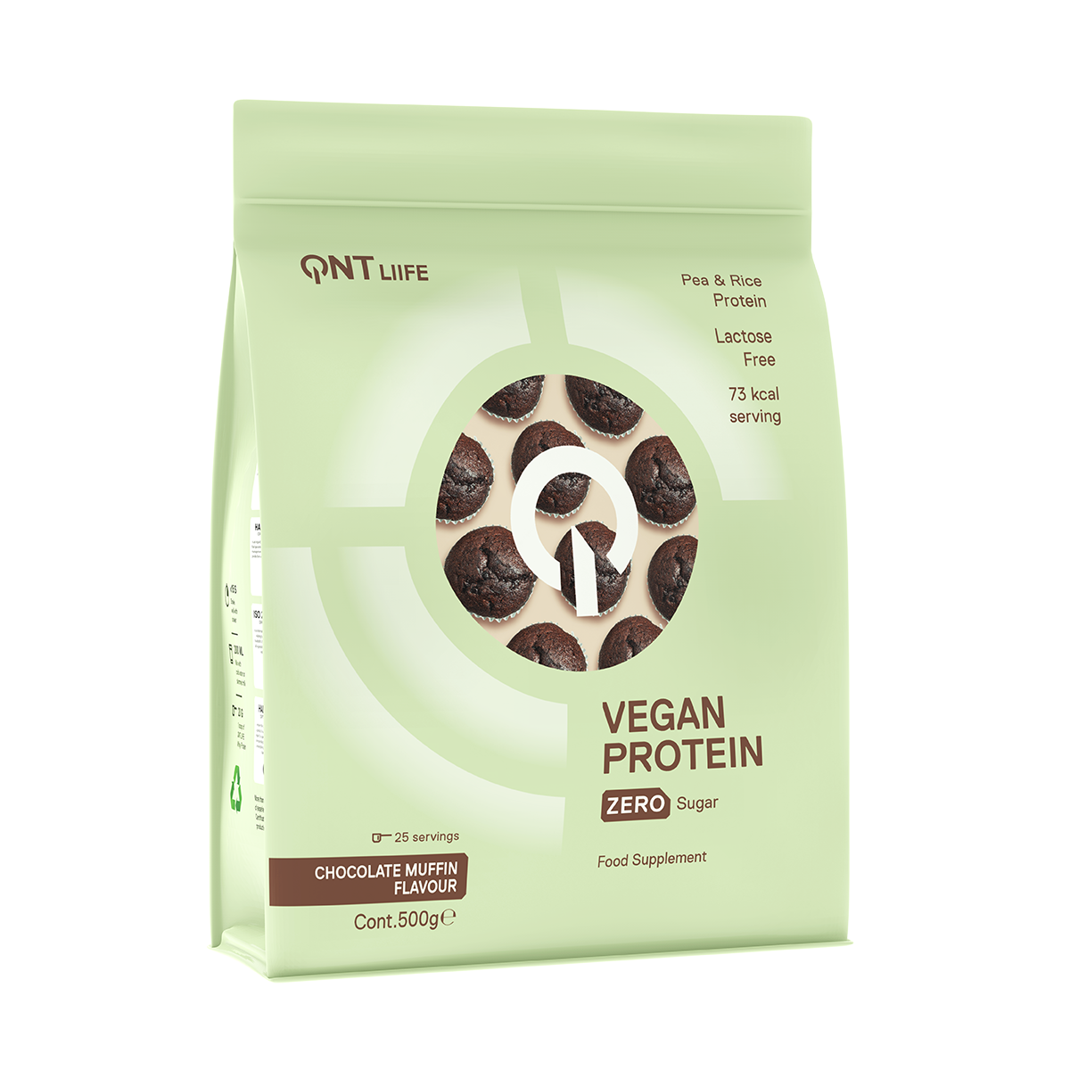 Proteina en polvo QNT - Vegan Protein Chocolate Muffin 500 gr-1