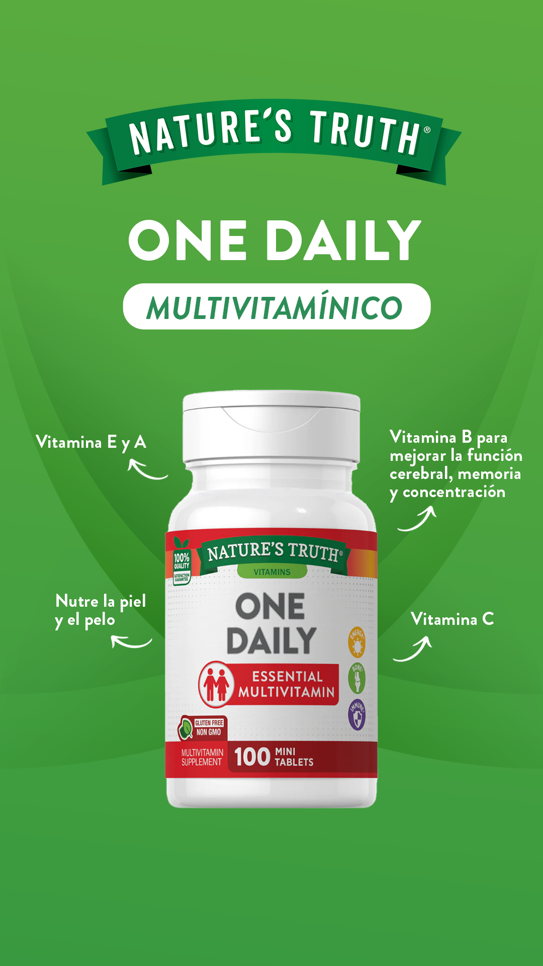 Multivitamínico Natures Truth - One Daily (100 cápsulas)-2