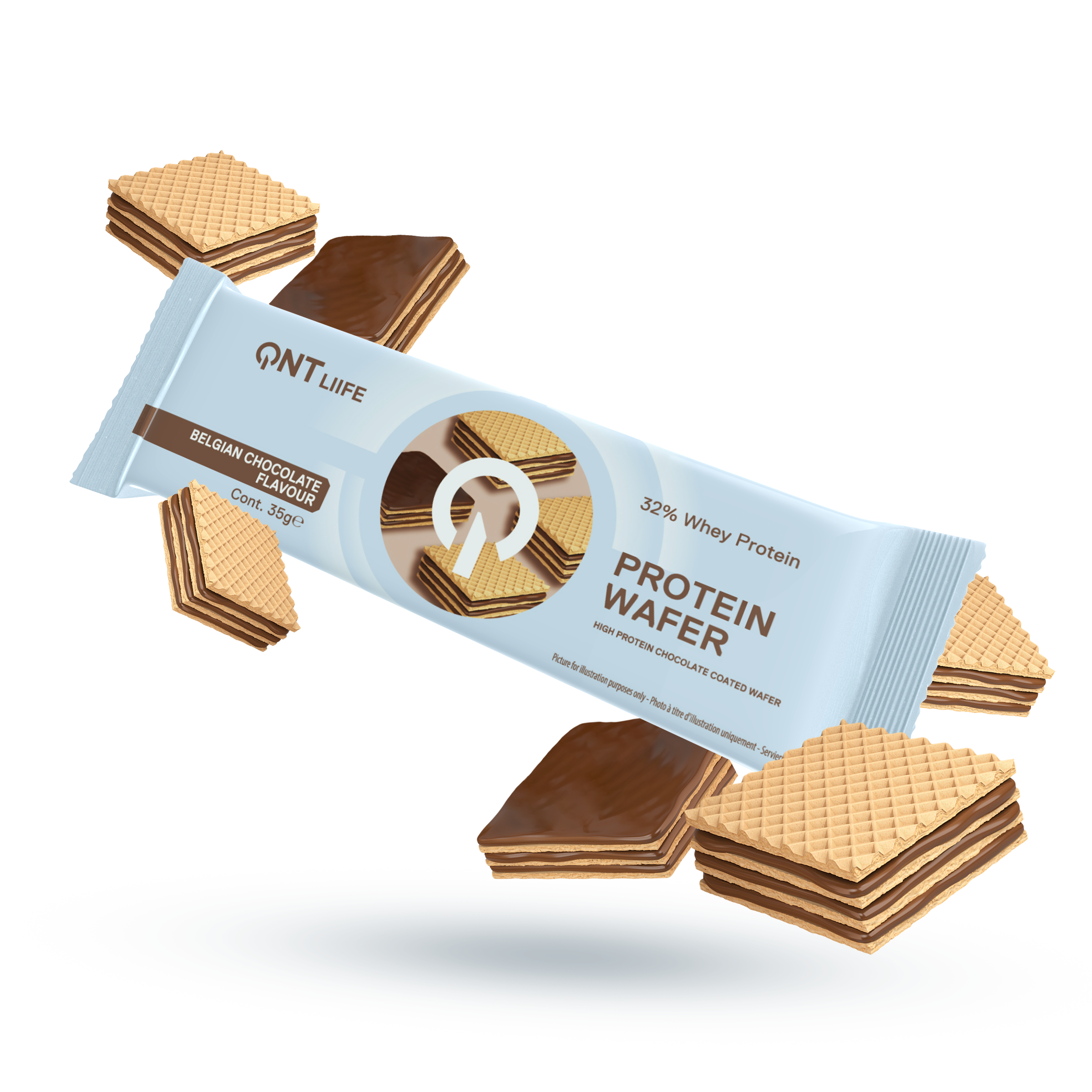 Barra de proteina QNT - Waffle Chocolate Belga (12 unidades)-4