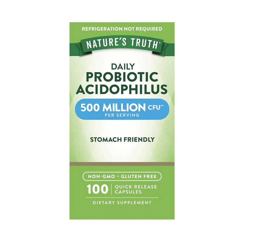 Probioticos Acidophilus Natures Truth - Lactobacillus acidophilus (100 cápsulas)-0