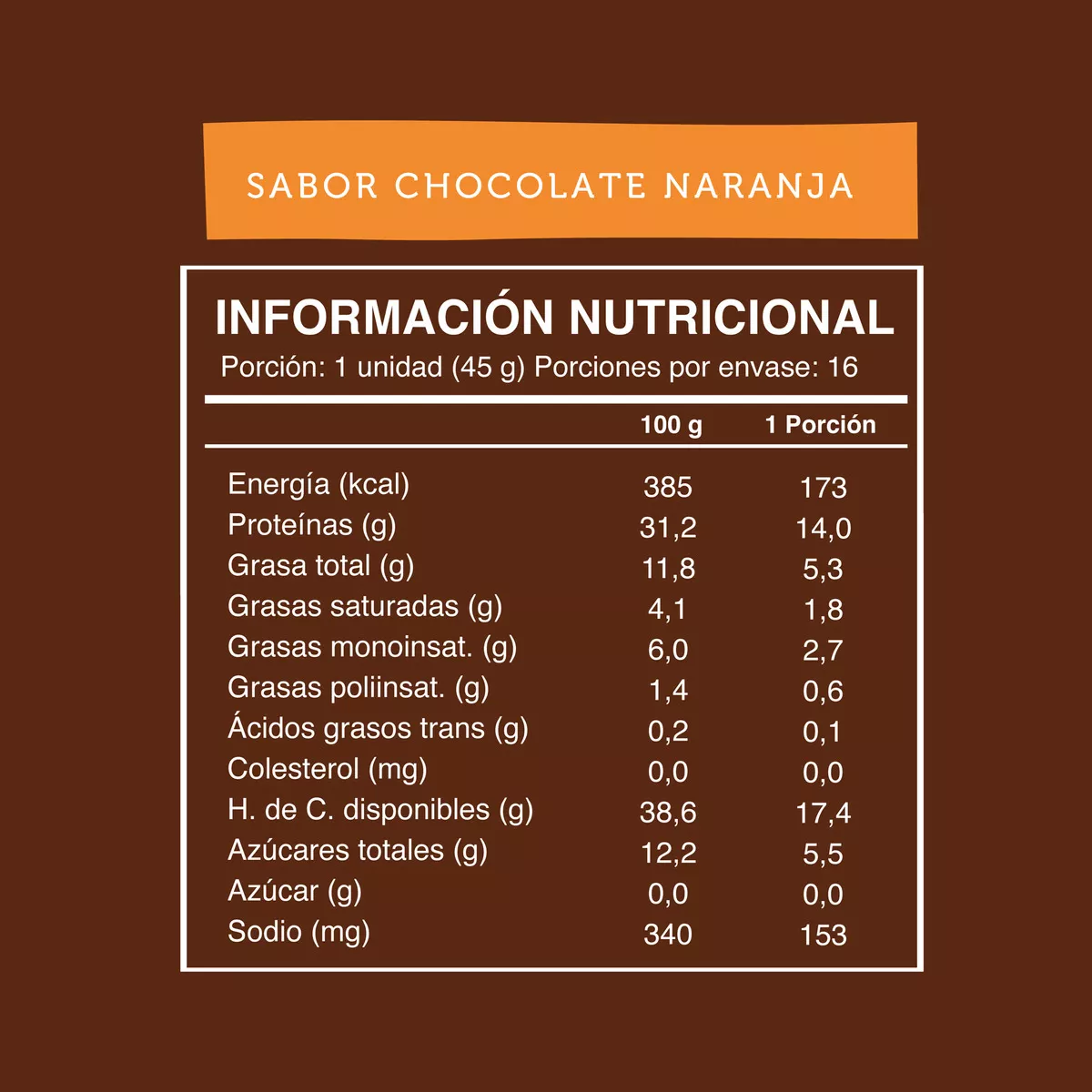 Barras de proteina Wild Protein - Chocolate Naranja (16 unidades)-4