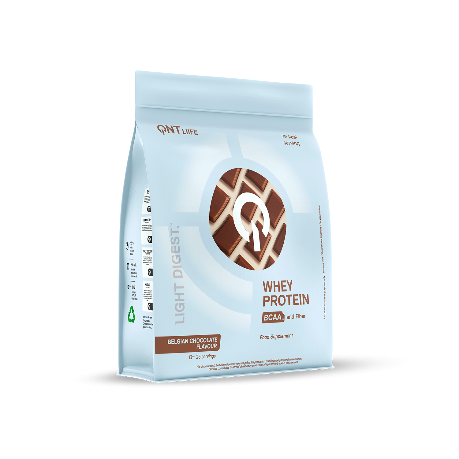 Proteina en polvo QNT - Whey Protein Chocolate belga 500 gr-2