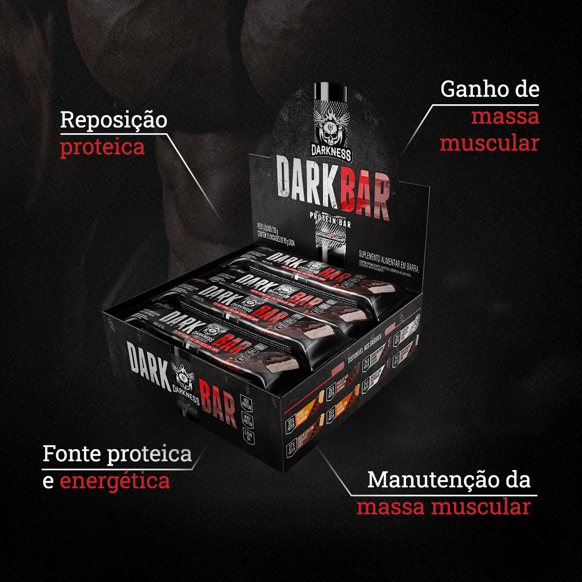 Barra de proteina Darkness - Peanut Butter Almendras (8 unidades)-1