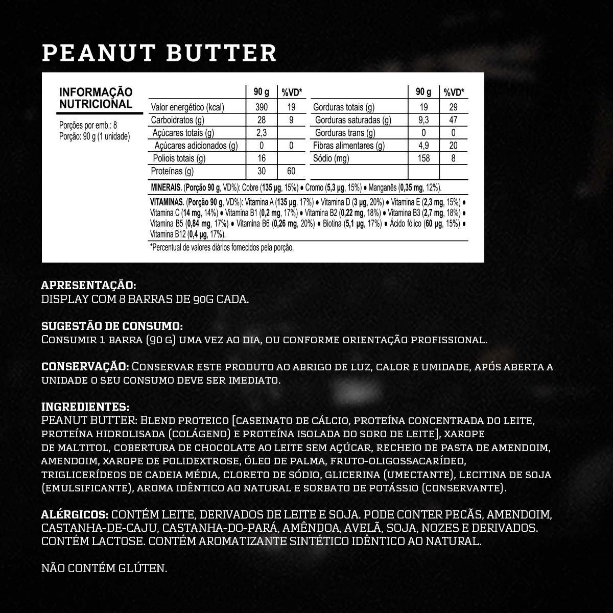 Barra de proteina Darkness - Peanut Butter Almendras (8 unidades)-2