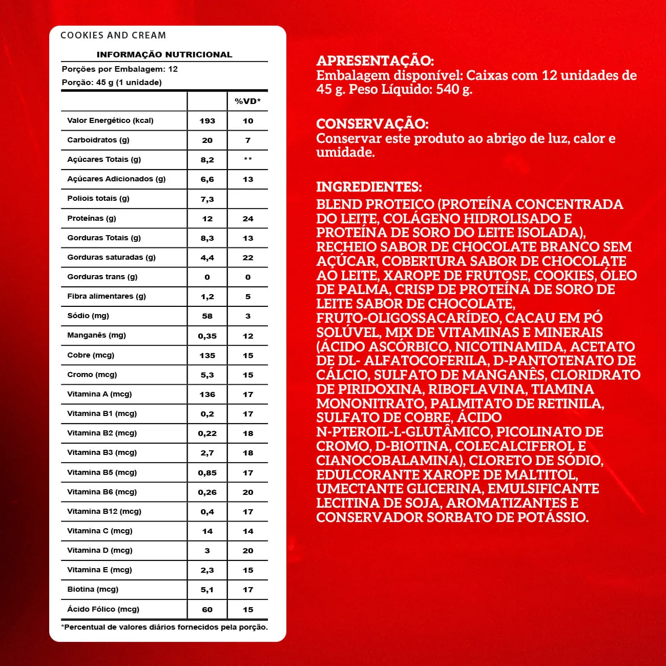 Barra de proteina Integralmedica - Cookies & Cream (12 unidades)-4