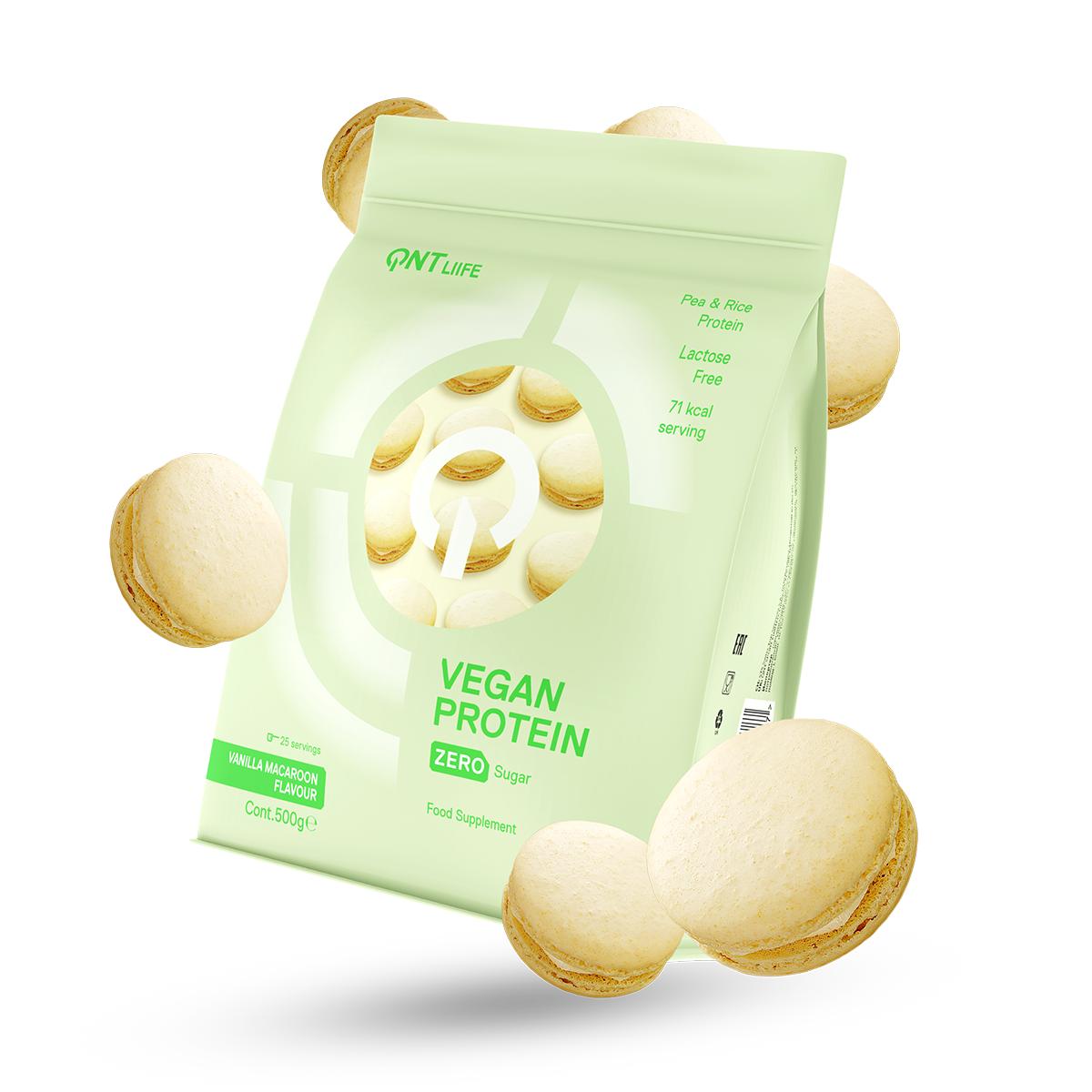 Proteina en polvo QNT - Vegan Protein Vainilla Macaroon 500 gr-0