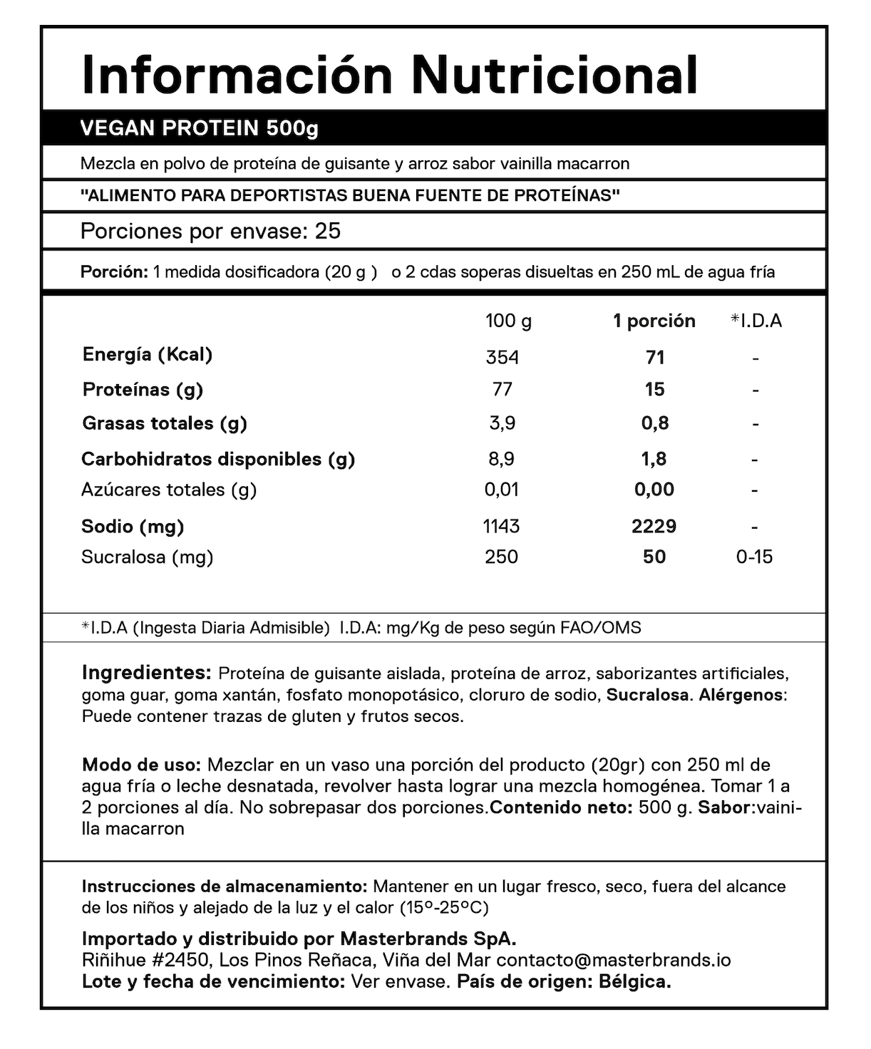 Proteina en polvo QNT - Vegan Protein Vainilla Macaroon 500 gr-2