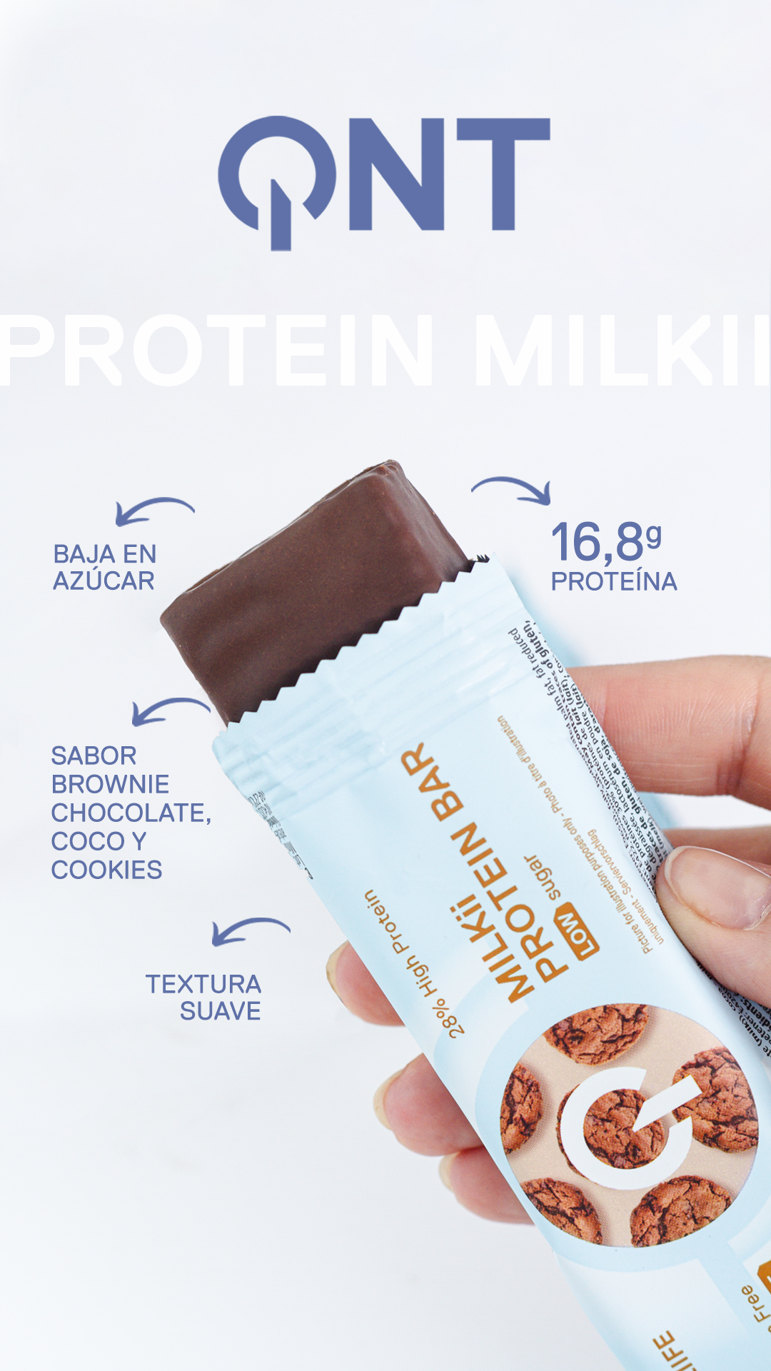 Barra de proteina QNT - Milkii Cookie Flavour (12 unidades)-3