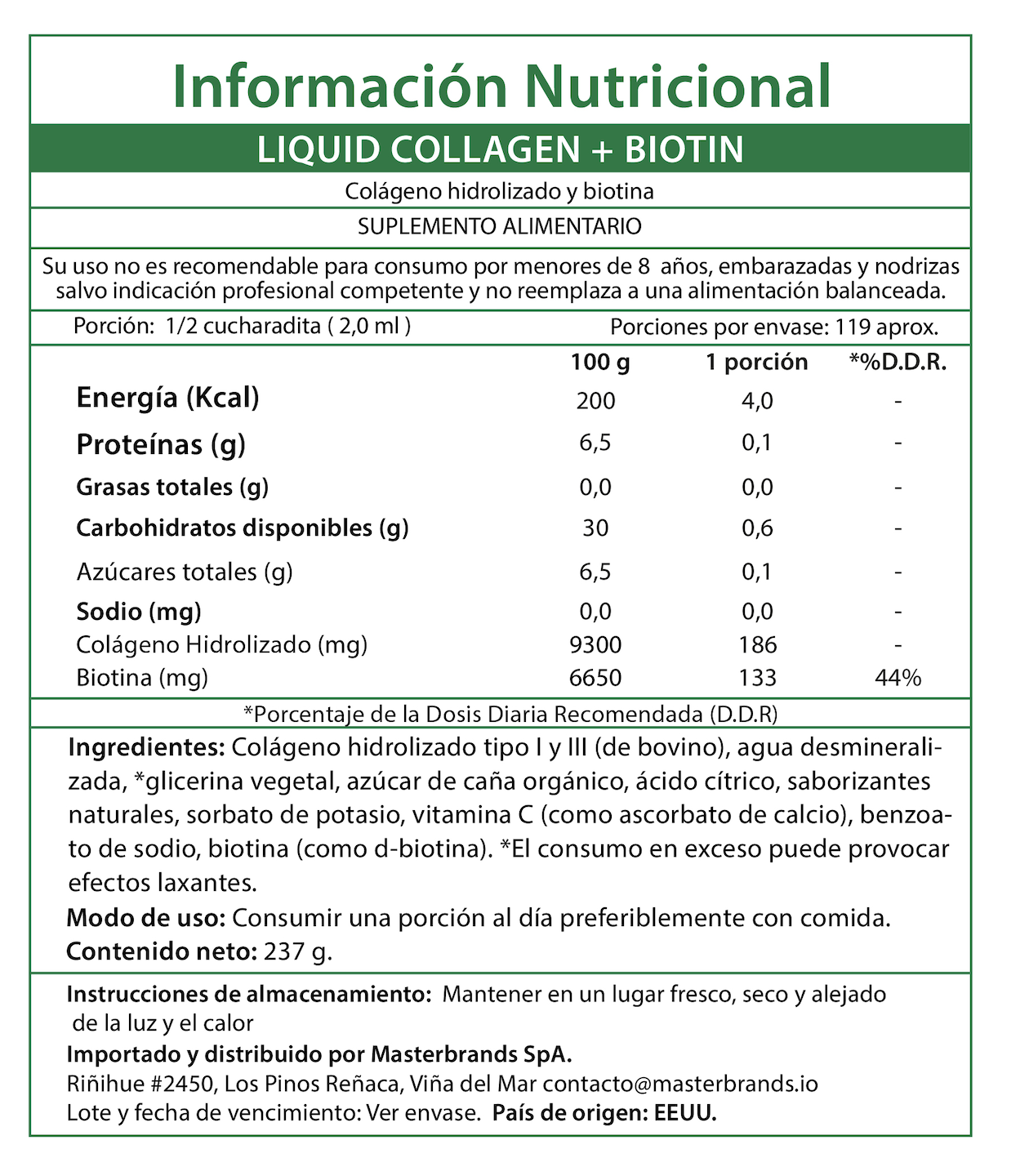 Colageno Natures Truth - Colágeno Líquido + Biotina + Vitamina C 237ml-5