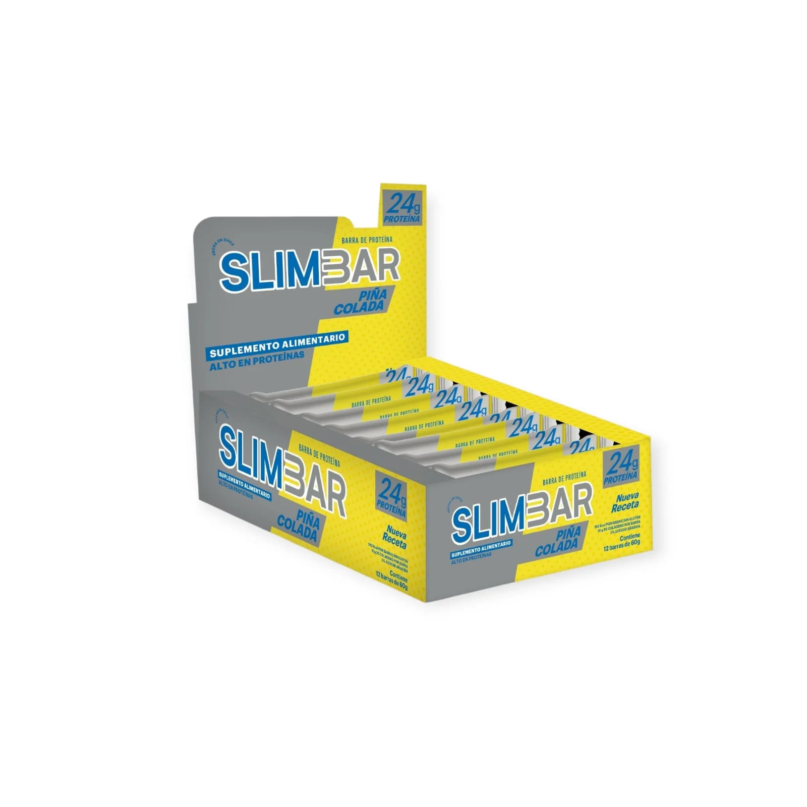 Barra de proteina Slimbar - Piña colada (12 unidades)-0