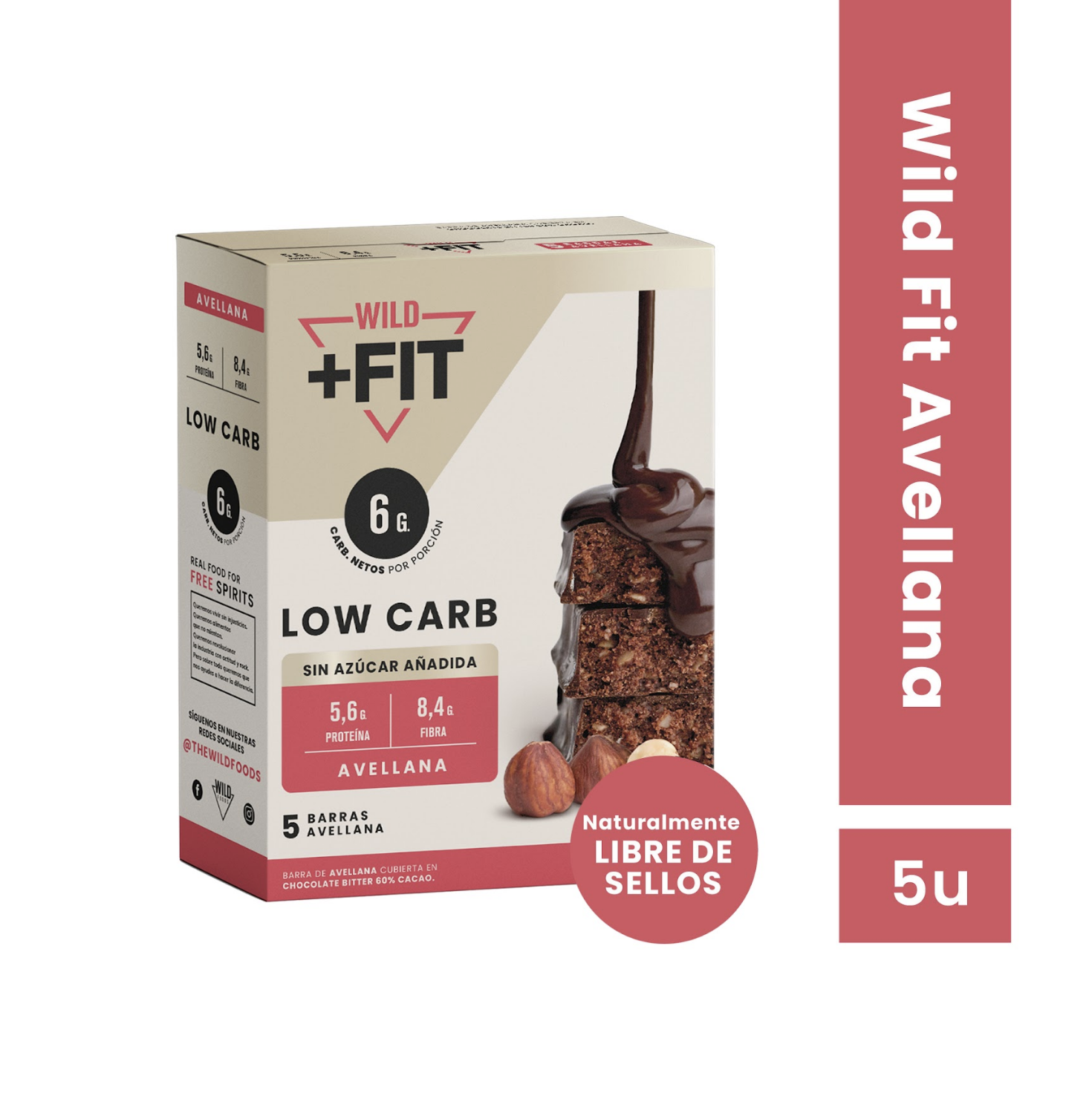 Barra de chocolate Wild Fit - Avellana (5 unidades)-0