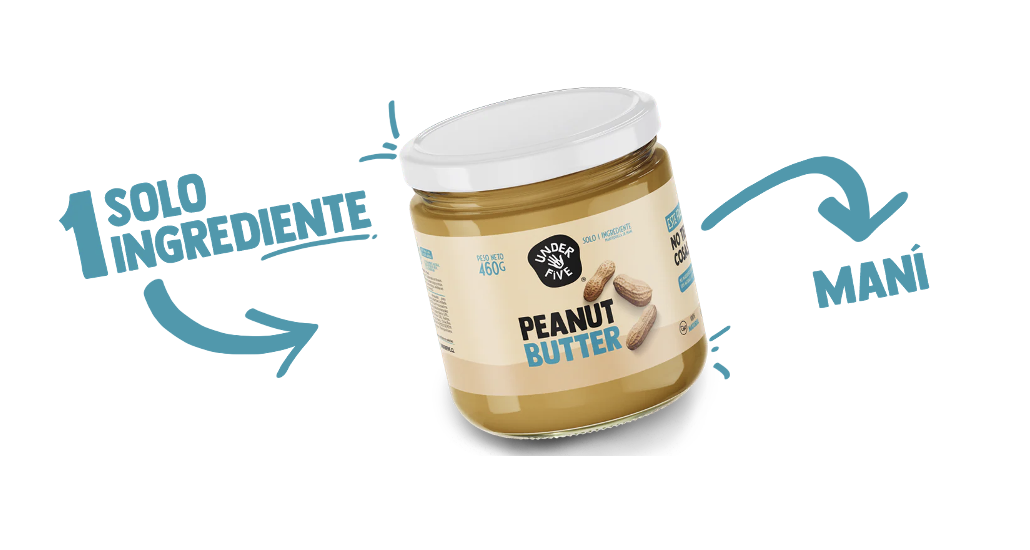 Mantequilla de mani Underfive - Peanut Butter 460g-1