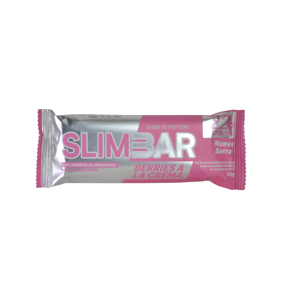 Barra de proteina Slimbar - Berries a la crema (12 unidades)-2