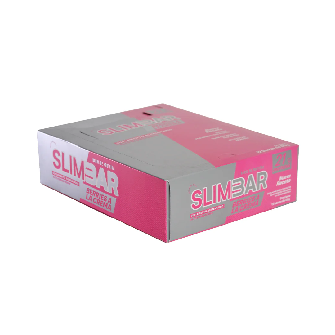 Barra de proteina Slimbar - Berries a la crema (12 unidades)-3