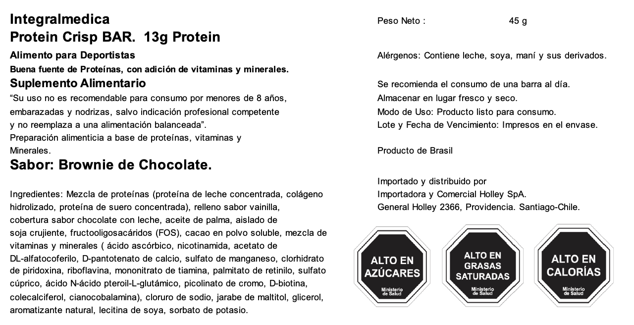 Barra de proteina Integralmedica - Brownie de chocolate (12 unidades)-5