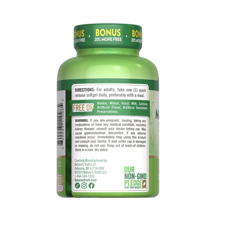 Magnesio Natures Truth - Magnesium 400 mg (72 cápsulas)-3