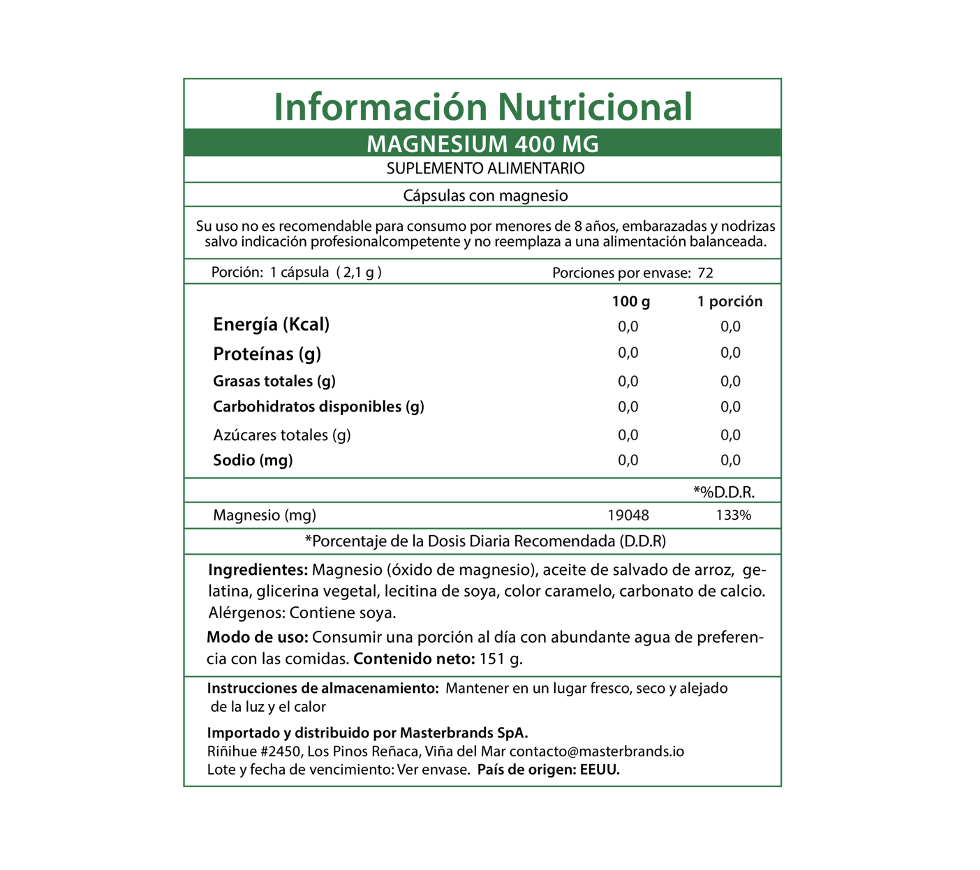 Magnesio Natures Truth - Magnesium 400 mg (72 cápsulas)-4