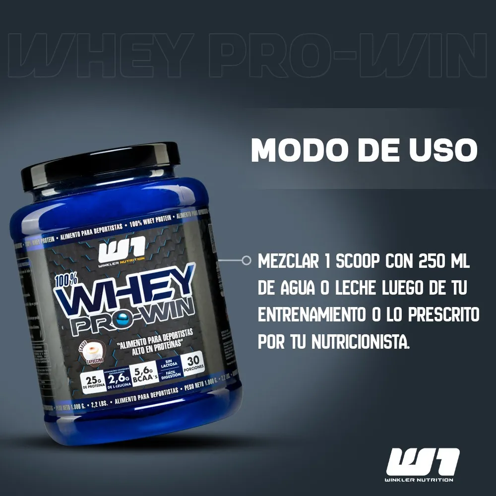 Proteina en polvo Whey Winkler Nutrition ProWin - Chocolate Suizo 1 kg (30 servicios)-3